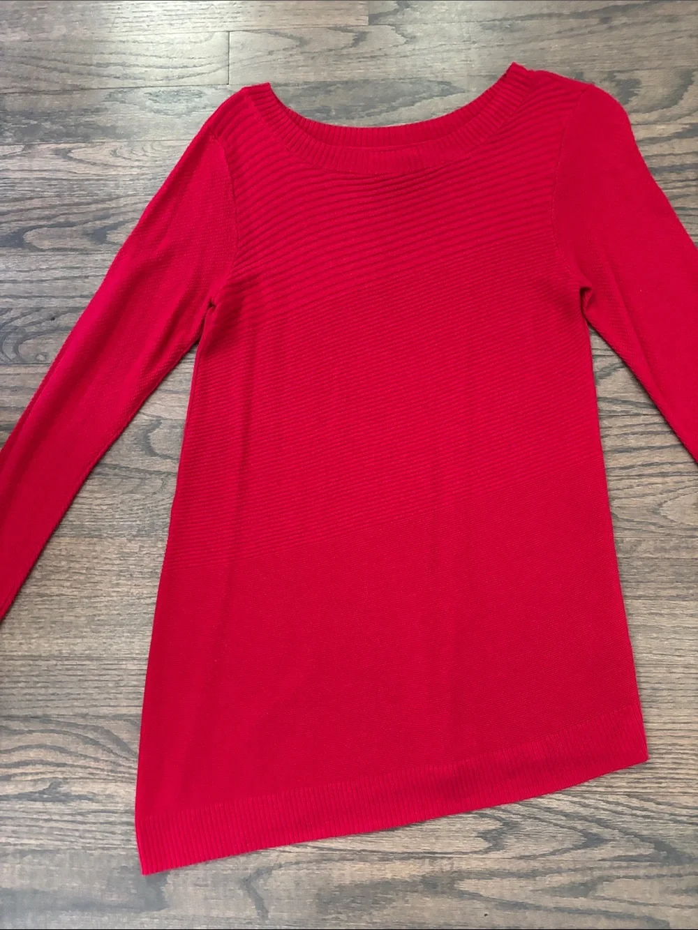 Apt. 9 Red Long Sleeve Ribbed Knit Top